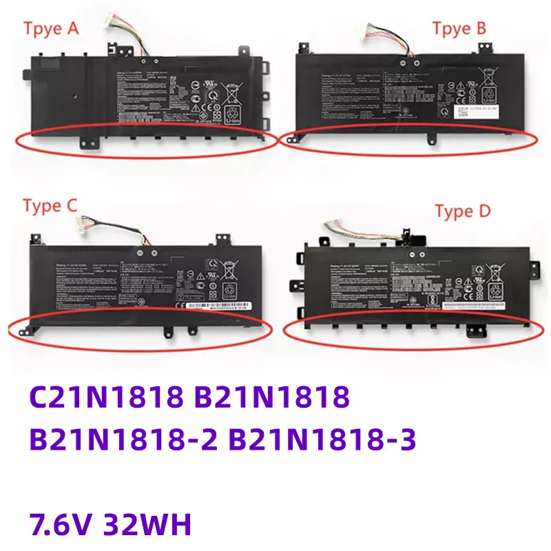 

C21N1818 B21N1818 Battery For Asus VivoBook Pro 14 15 X412DA A412FA X412FJ R424FA X509JA X509MA X509UA X512UB F509FA