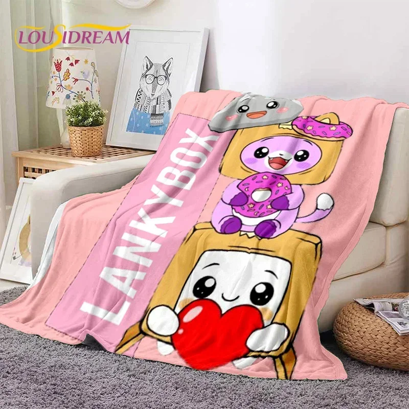 

3D Lankybox Cute Happy Boxy Foxy Rocky Soft Flannel Blankets,Throw Blanket Comfortable Blanket for Picnic Beds Sofa Home Bedroom