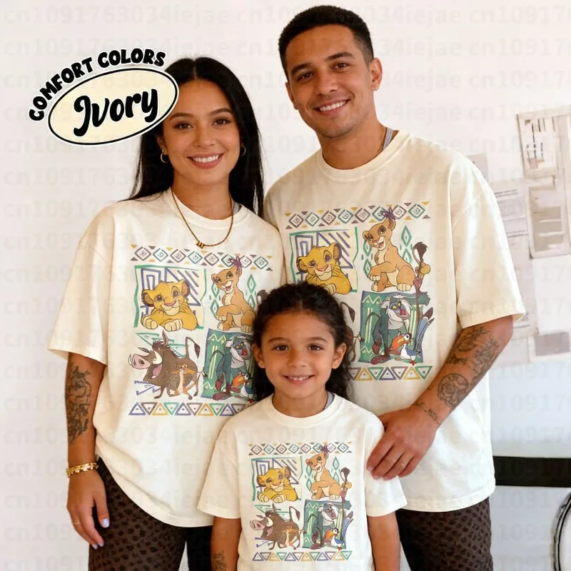 Camiseta Vintage de los Reyos Leones 2026, Camiseta de los 90 con Simba y Timón, Hakuna Matata World Park Tour, Talla Grande