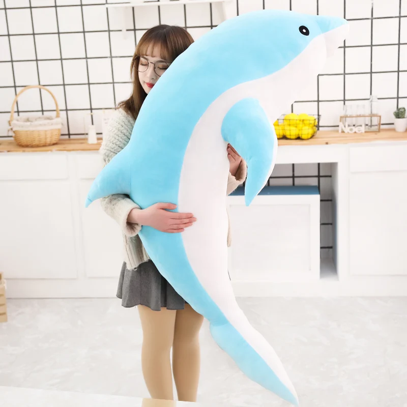 1 Stück 30/50 cm Kawaii Delfin Plüschtiere, niedliche, weiche Stofftier-Kissen für Kinder, Mädchen, Schlafkissen, Geschenk – Detail 4