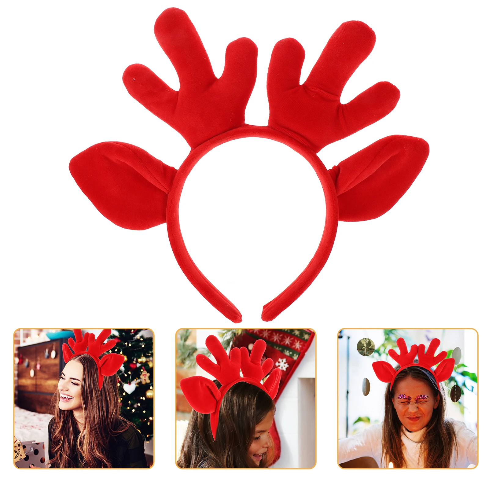 

Christmas Deer Antler Headb Big Ears for Women Red Hair Accessories Decorative Party Photos Girls Stylish Christmas