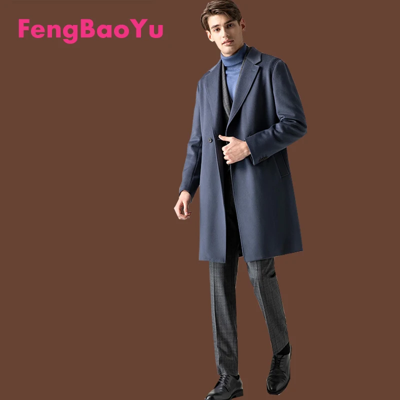 

Double 100% Wool Men's Coat Brown Elegant Outdoor Business Casual High-end Soft Coat Gentleman Men's Wear Fashionable Trend