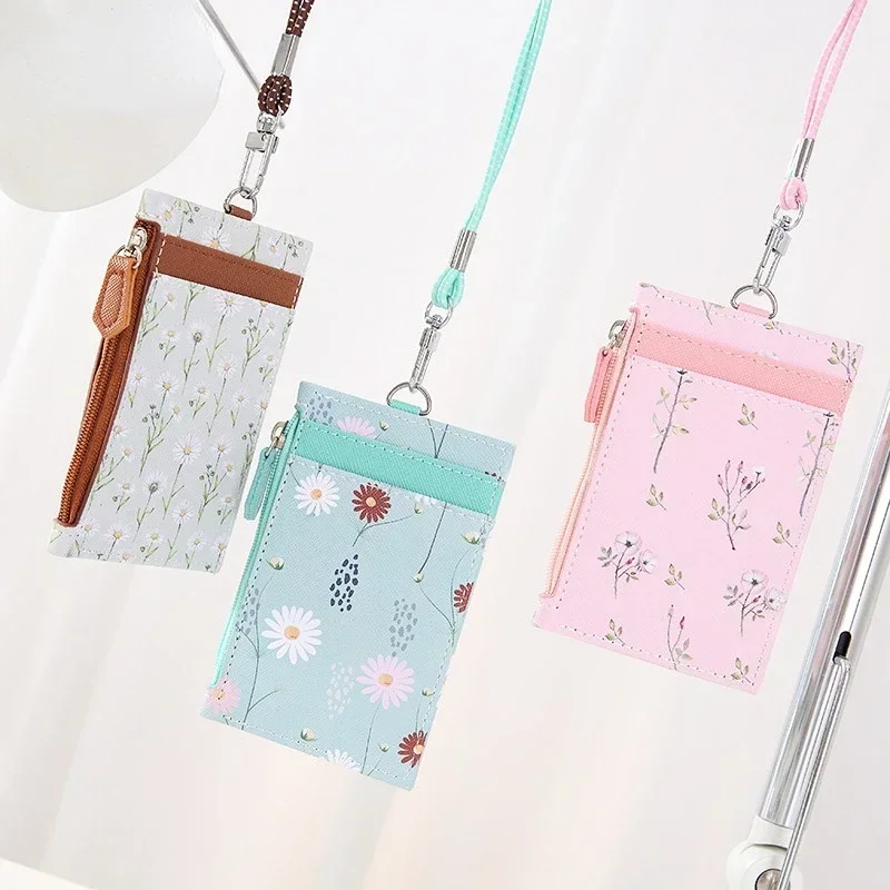Tarjetero con correa para el cuello y cordón, soporte para insignia, tarjeta de identificación de trabajo, portatarjetas de identificación de autobús, tarjetero de oficina, cartera para mujer, funda