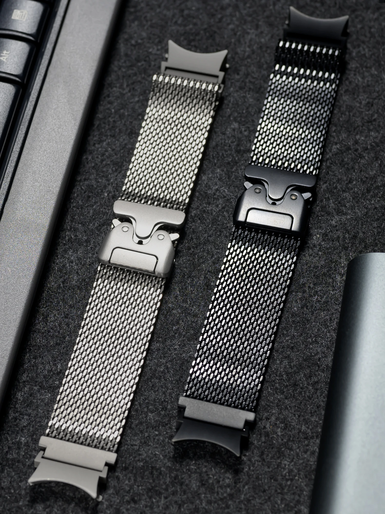 간격 없음 삼성 갤럭시 시계 7/FE/6Classic 40 44mm 43mm 47mm 5Pro 45mm 시계 4Classic 46 42mm 팔찌 용 순수 티타늄 스트랩