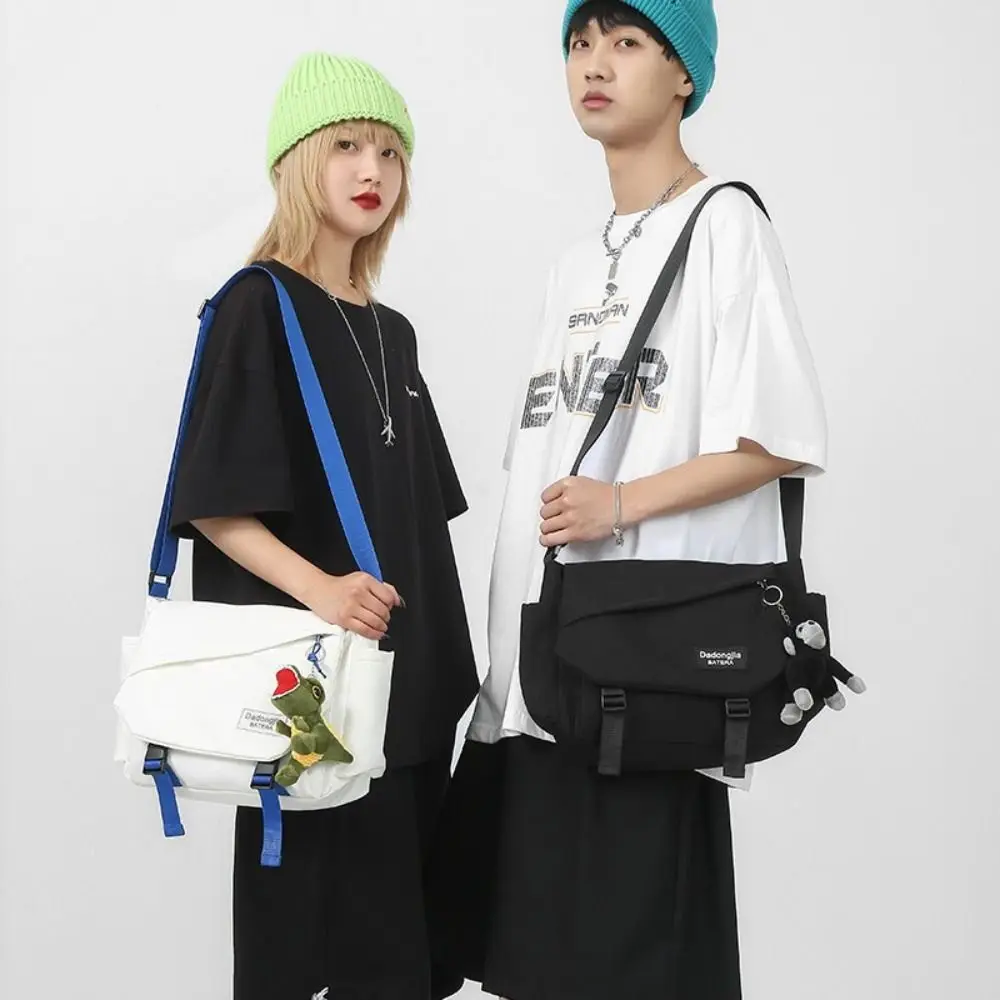 

Nylon Polyester Men Crossbody Bag Black White Blue Waterproof Sports Chest Bag Large Capacity Multifunctional Male Shoulder Bag