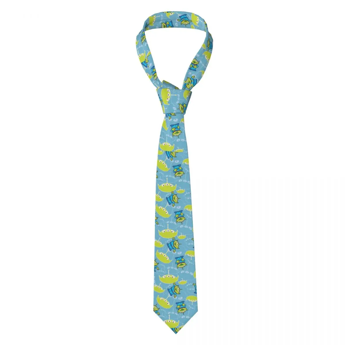 Custom Mens Toy Story Green Aliens Necktie Anime Fashion Tie For Banquet