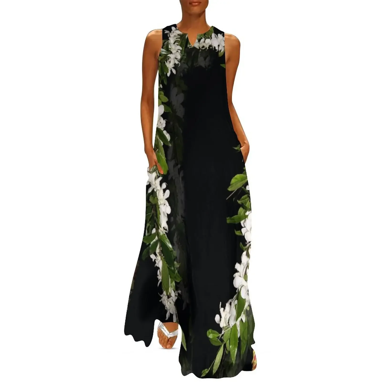 

Vintage Hawaiian Lei Collection Long Dress elegant and pretty women's dresses Women's summer dress Dress