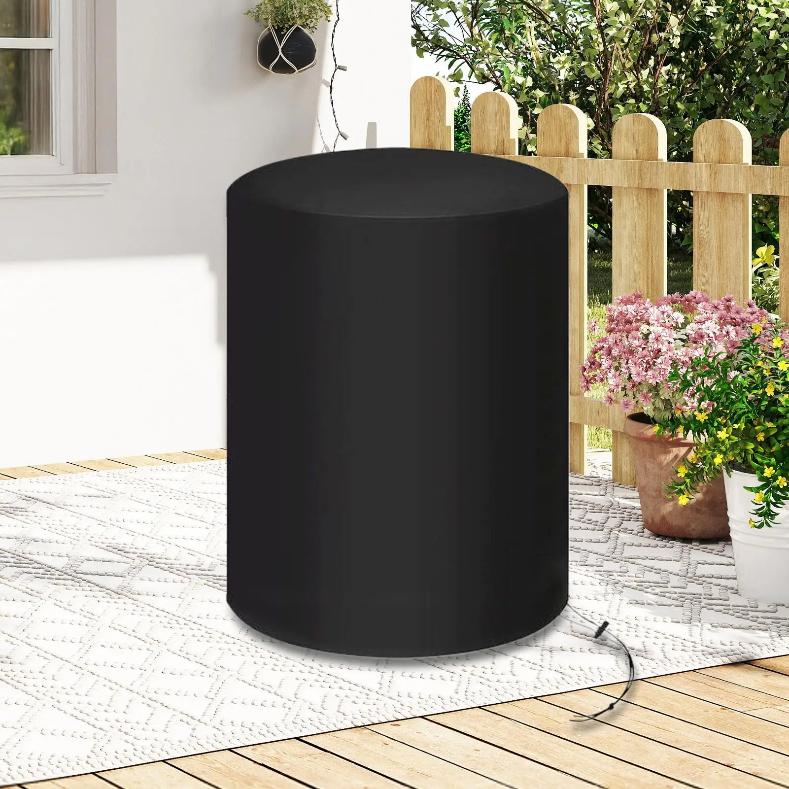 

Чехлы для костра, круглые аксессуары для гриля со шнурком, зимняя сверхмощная крышка для костра для наружного сада, заднего двора, фермы, патио