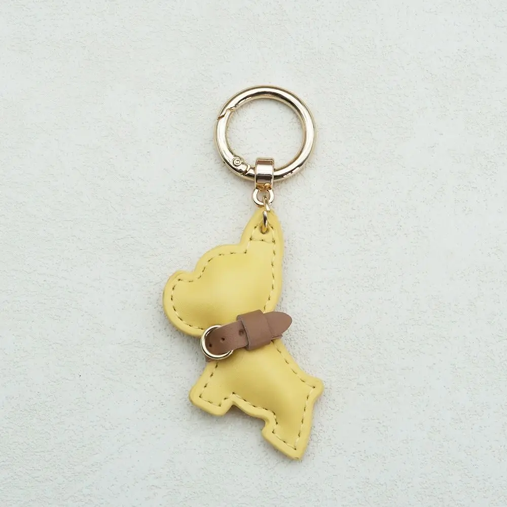 Multi-color French Bulldog Keychain Cute Puppy Cartoon PU Leather Dog Hanger Fashion Animal Dog Bulldog Bag Pendant Men's Car