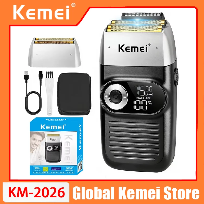 

Kemei Original Electric Shaver Rechargeable Powerful Floating Razor Balds Head Shaving Machine for Men KM-2026