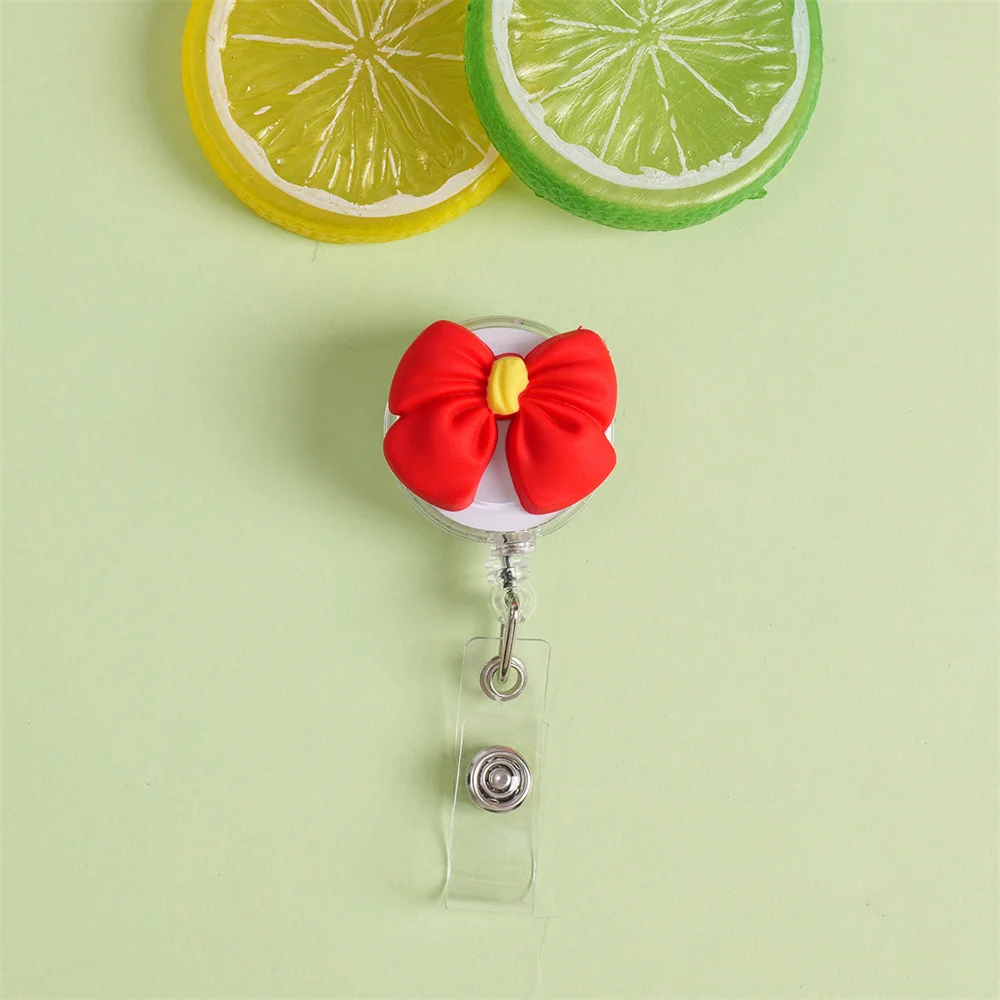 القوس زهرة ممرضة شارة بكرة اسم العلامة ثلاثية الأبعاد فلورا قابل للسحب شارة حامل بطاقة العمل بطاقة الهوية سهلة سحب مشبك استخدام المستشفى #5