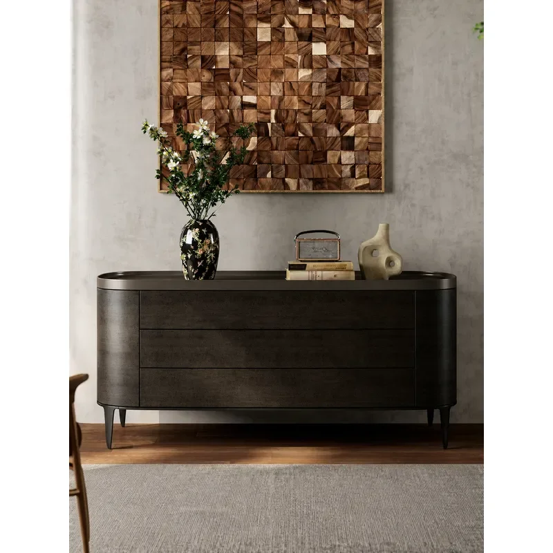 Italian Minimalist Three Bucket Cabinet Home Entry Modern Entrance Storage Bedroom Living Room Wall Dining Side Cabinet