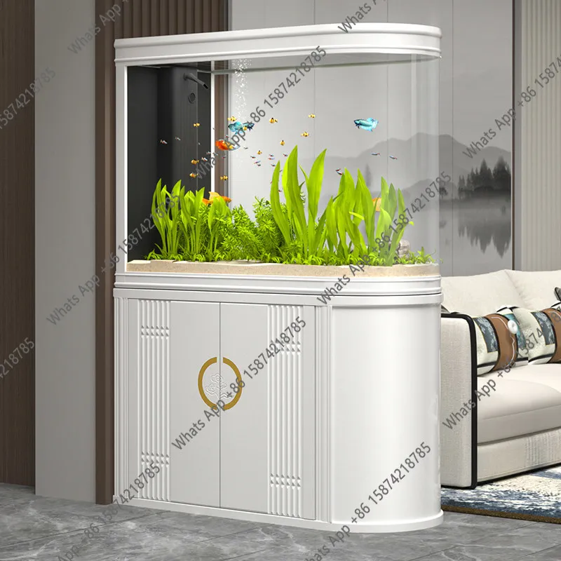 

Аквариум для рыбок Bullet Fish Tank, новый, для гостиной, со встроенным донным фильтром, большой отсек, китайский аквариум для золотых рыбок.