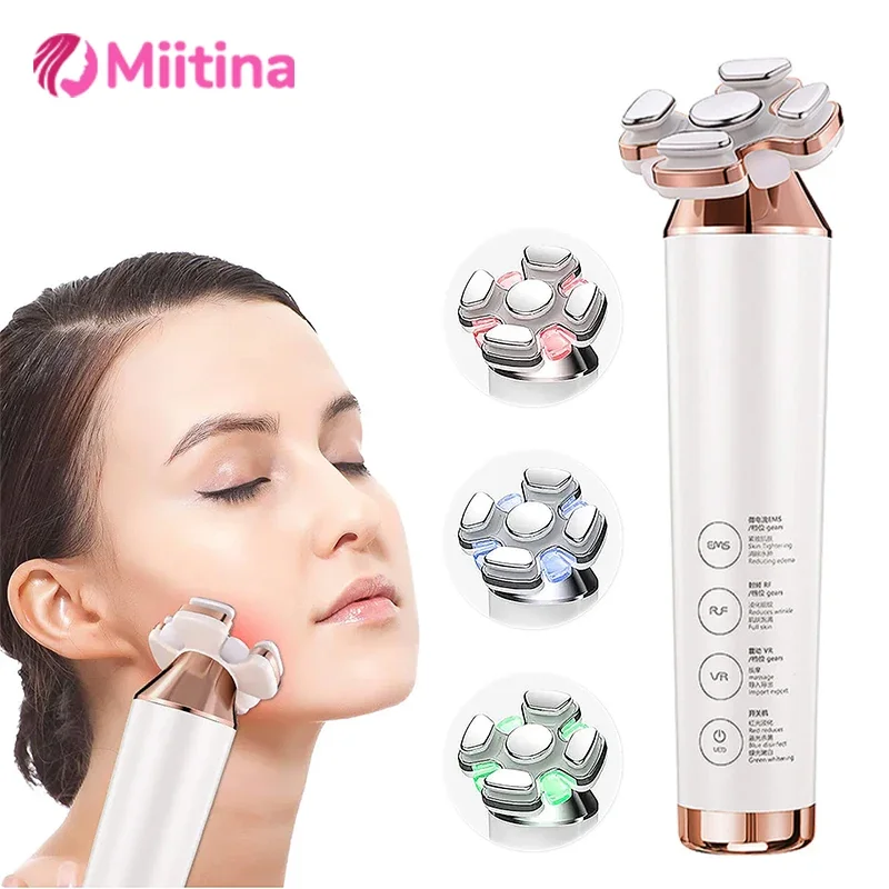 

4in1 Facial High Frequency EMS Vibration Massager Face LED Red Light Therapy Face Lifting Machine Anti Wrinkle Tightening Care