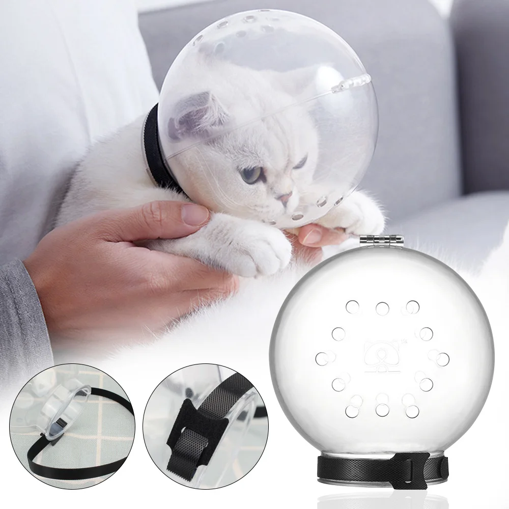 Anti-Bite Breathable Anti-Licking Cat Accessories Protective Space Hood Grooming Mask Cat  Muzzle Bath Grooming For Small Cat