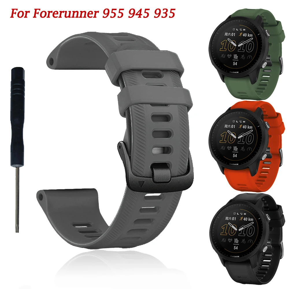 Pulseira de Silicone Original para Garmin Forerunner955 Smartwatch, Pulseira Oficial, Cinto de Pulseira, Substituível, 955