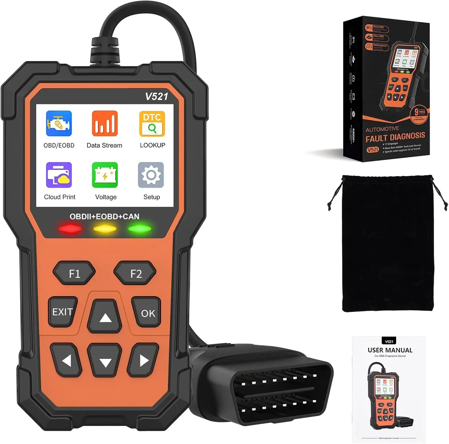 

OBD2 Scanner Pro 2025 — Live Data, тест батареи, HD-экран, полная диагностика, проверка сброса света двигателя для автомобилей 1996+