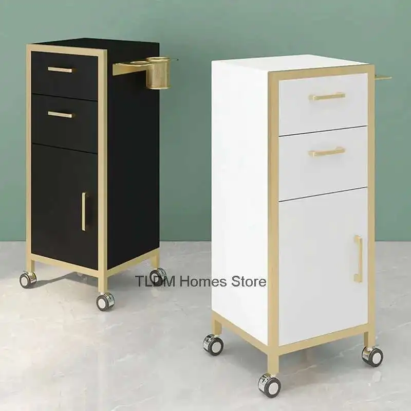 

Modern Salon Trolleys with Drawers Designer Salon Furniture Beauty Salon Professional Equipment Auxiliary Tool Cart with Wheels