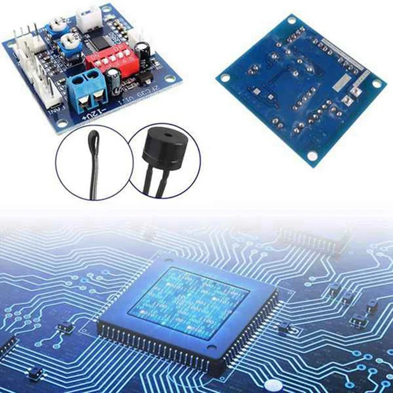 DC 12V 4 Wire High-Temp Fan Temperature Control Speed Controller CPU Module Temperature Alarm PWM PC CPU