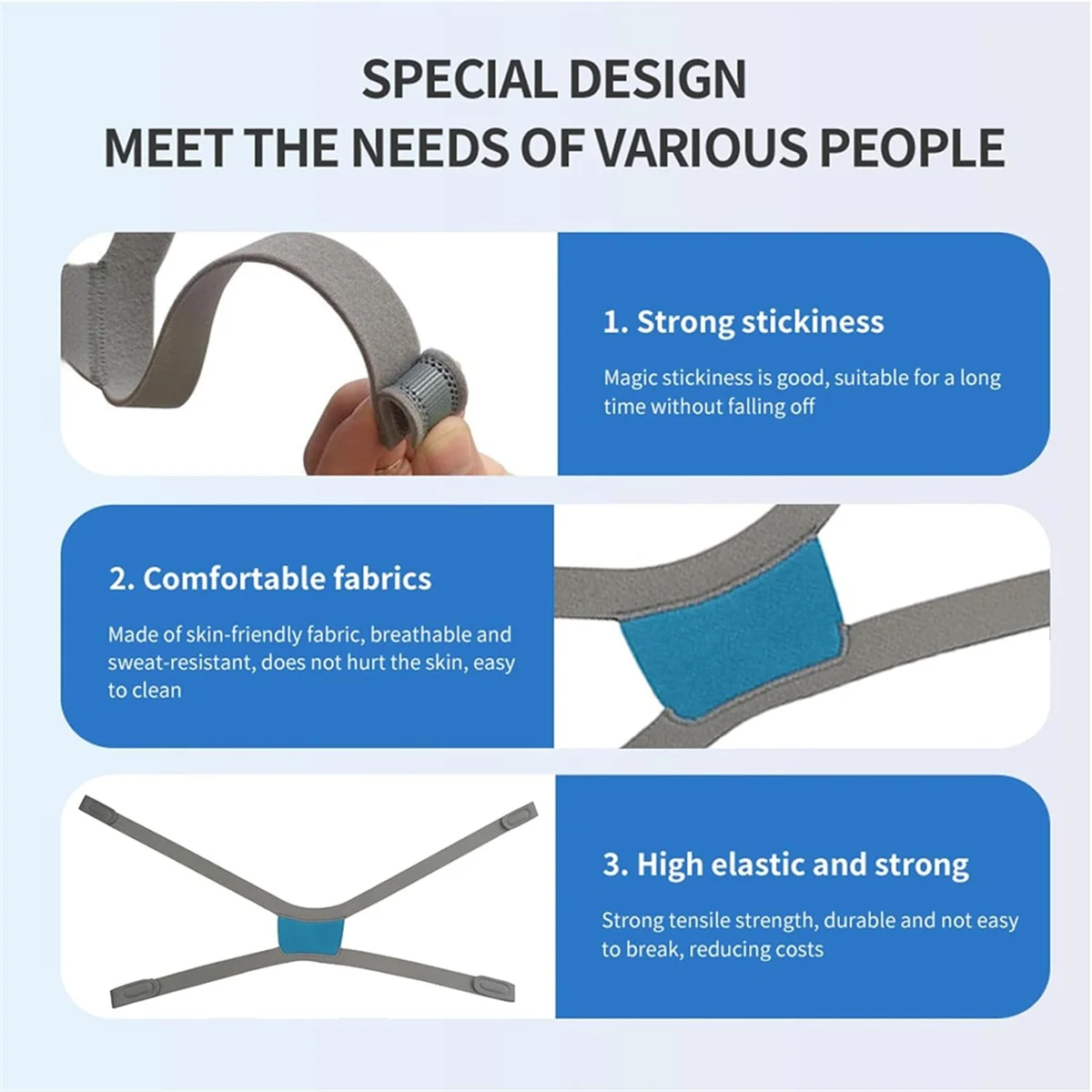 New 3 Pack CPAP Headgear Air Fit F30i Replacement Headgear for Airfit F30i - CPAP Accessories Supplies Straps