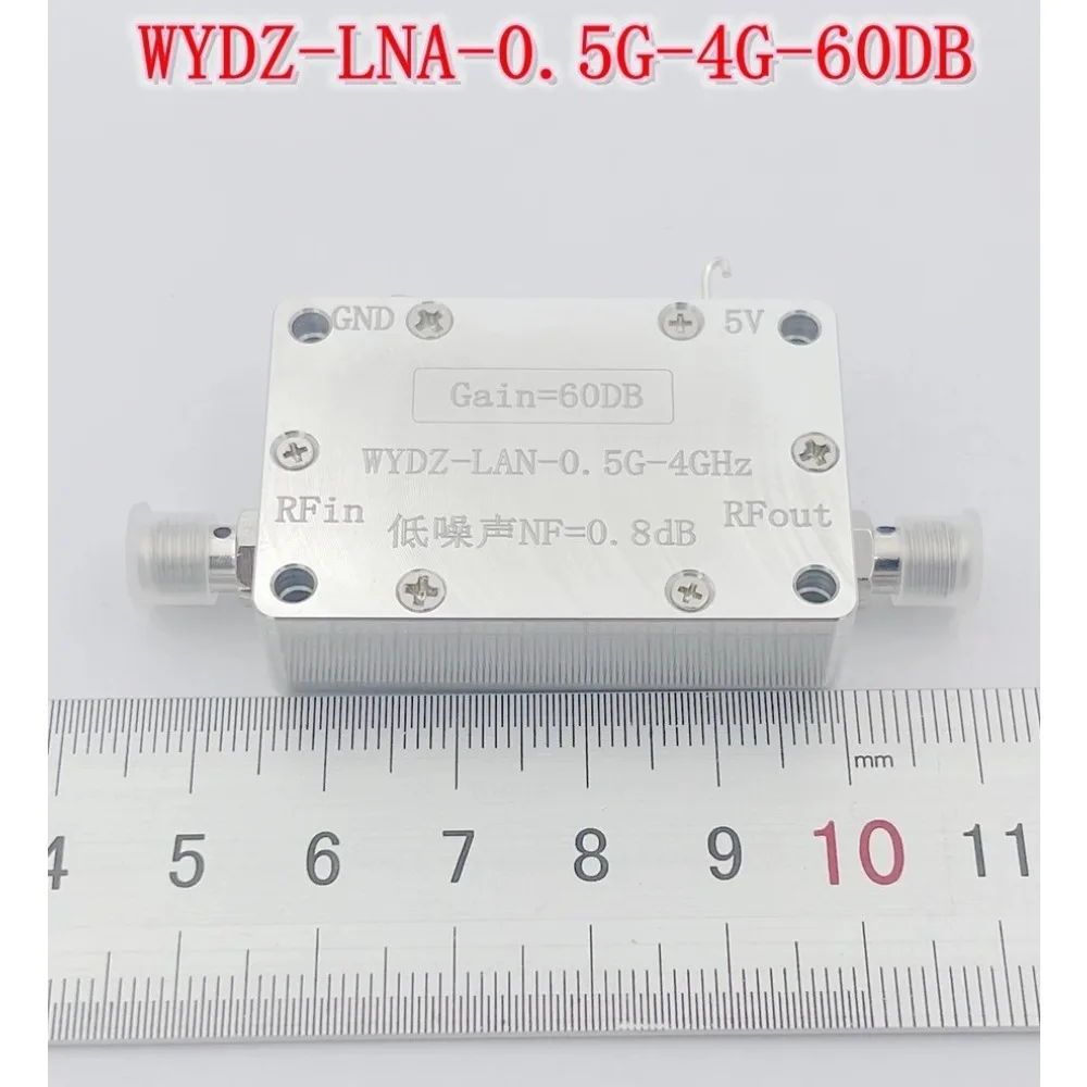 LNA 0.5-4GHz Gain 60dB Low Noise Amplifier for GPS Beidou GLNSS with SMA Female Connector