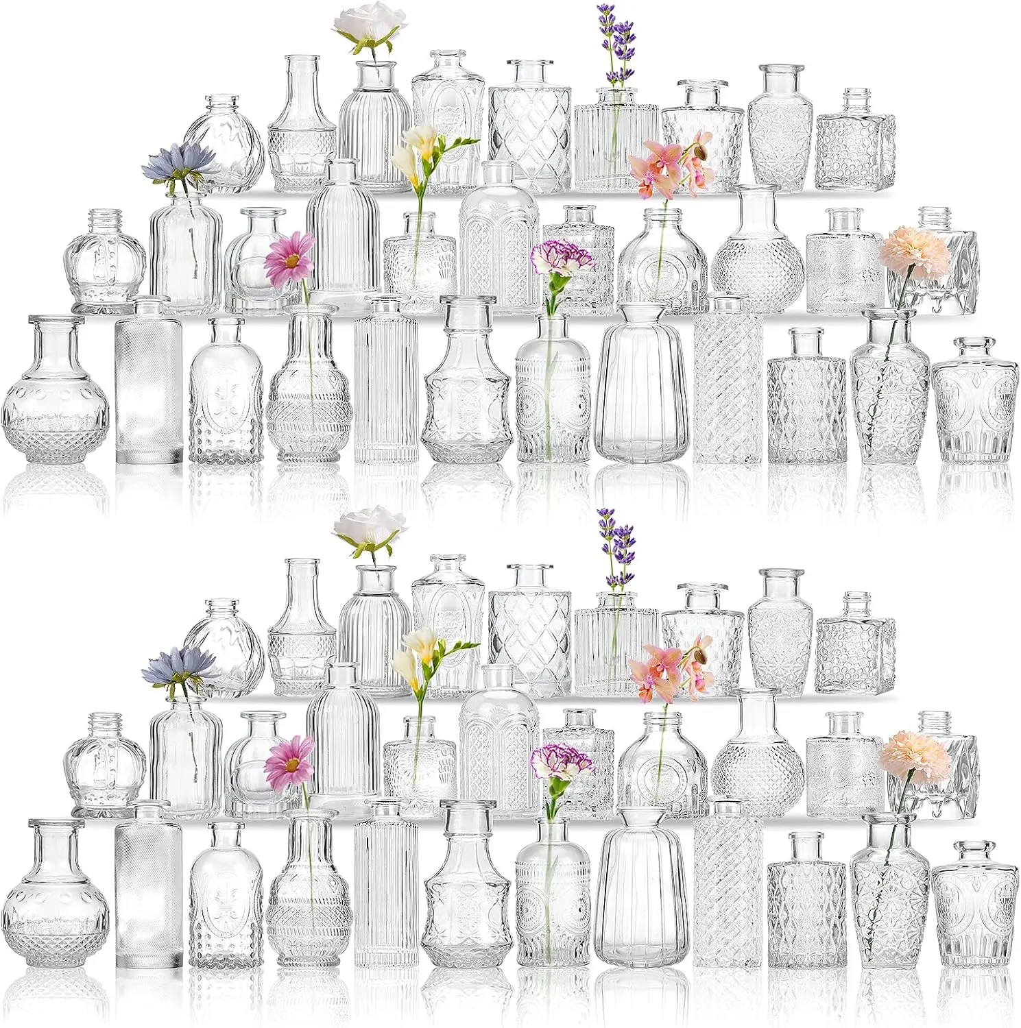 

Glass Bud Vases in Bulk, Set of 64 Small Vases for Centerpieces, Flower Vases for Flowers in Bulk for Rustic Wedding Home