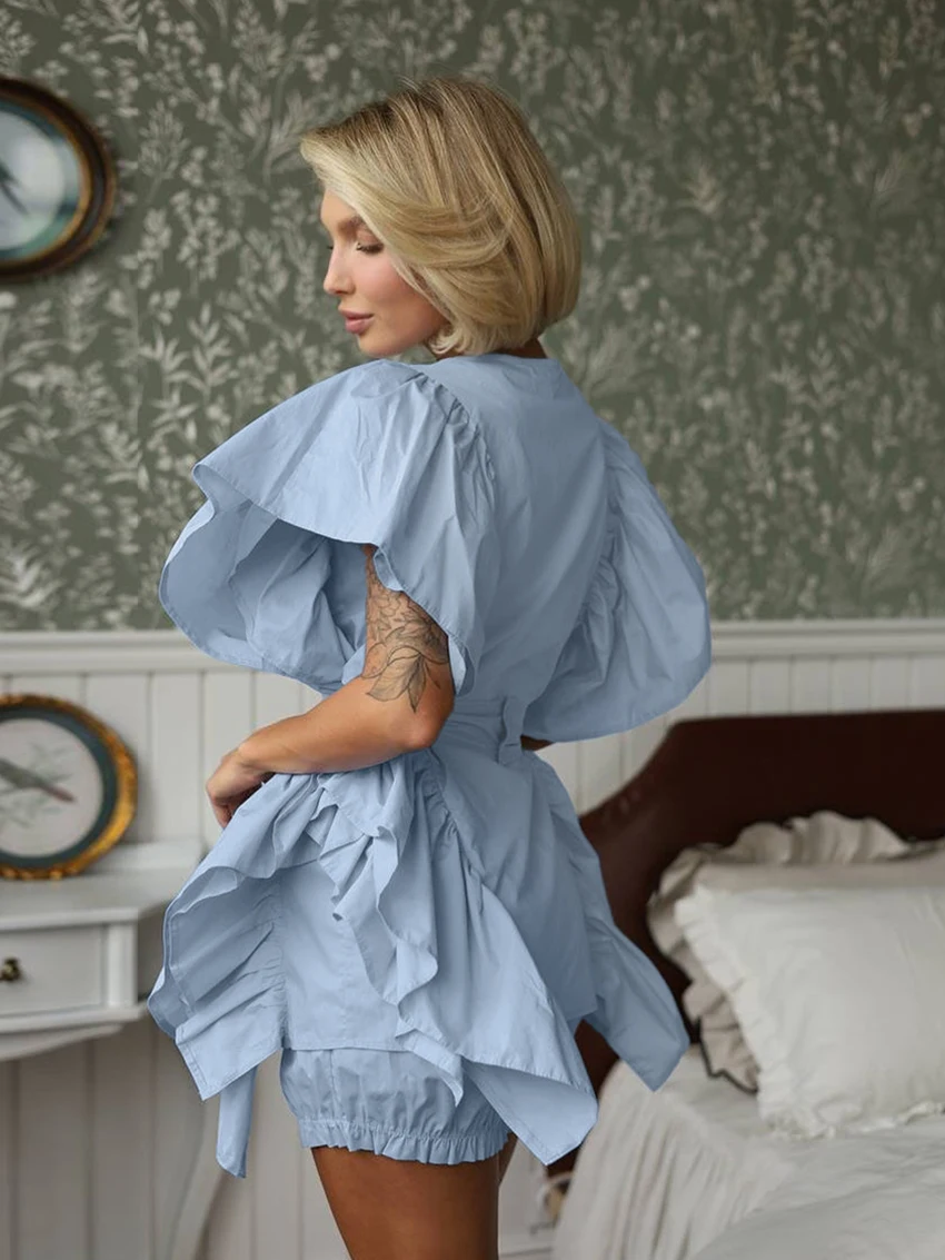 Marthaqiqi القطن السيدات قمصان النوم دعوى س الرقبة ملابس خاصة الدانتيل يصل ملابس النوم بلا أكمام منامة السراويل مجموعات ملابس النوم الإناث غير رسمية