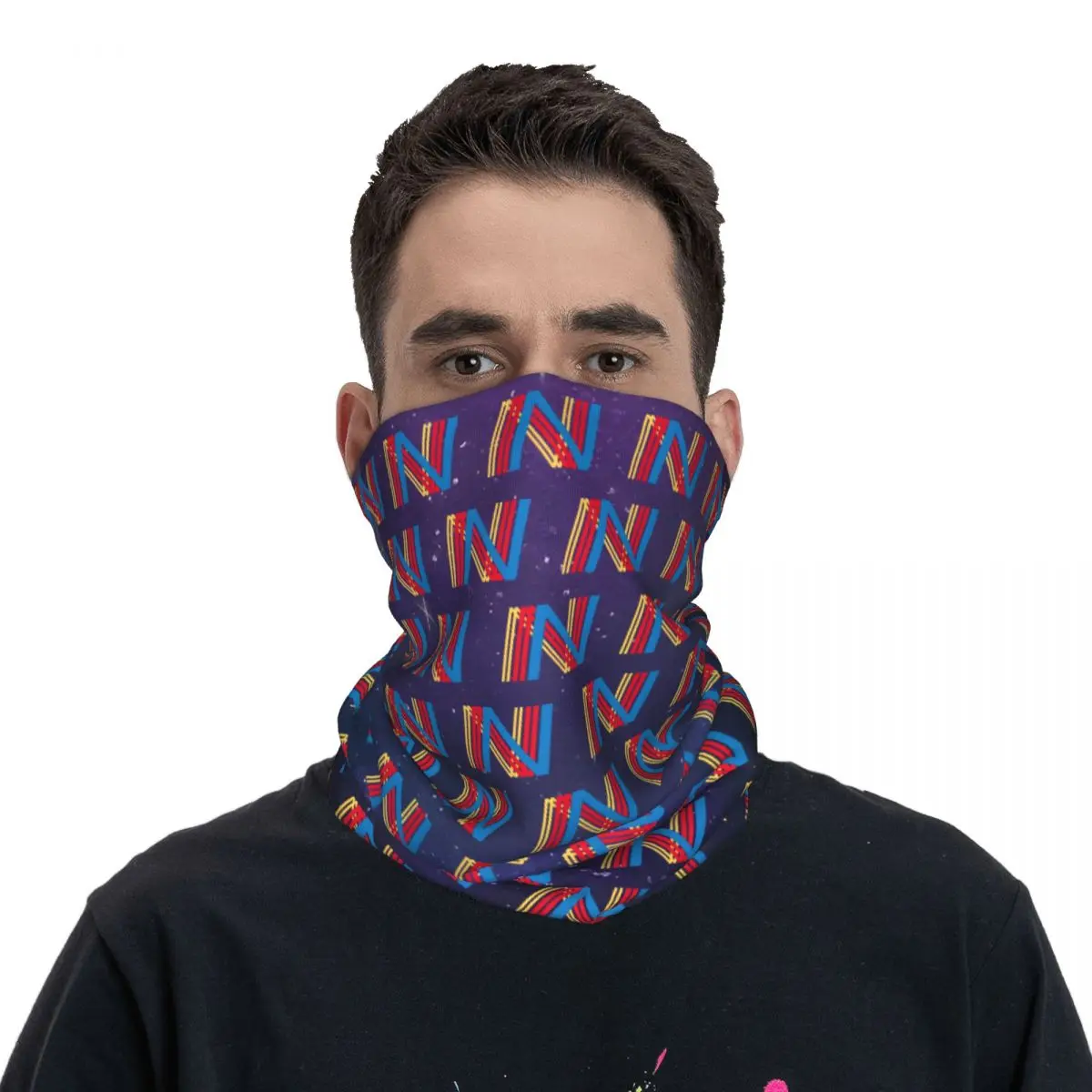 Buchstabe n mit drei lebendigen Farben Aufkleber Bandana Hals Gamasche gedruckt Motocross n Renn gesicht Schal Sturmhaube Reiten Unisex