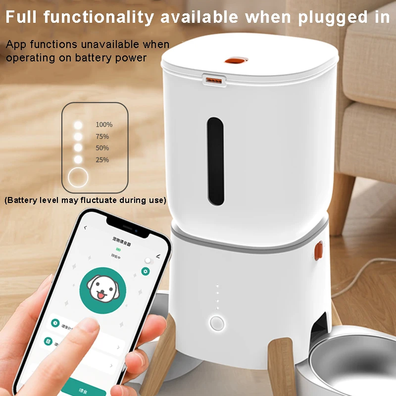 STLFWiFi Smart Pet Feeder Automatic Cat Dog Food Dispenser 5L Large Capacity Dry Food Freeze-Dried Compatible Timer