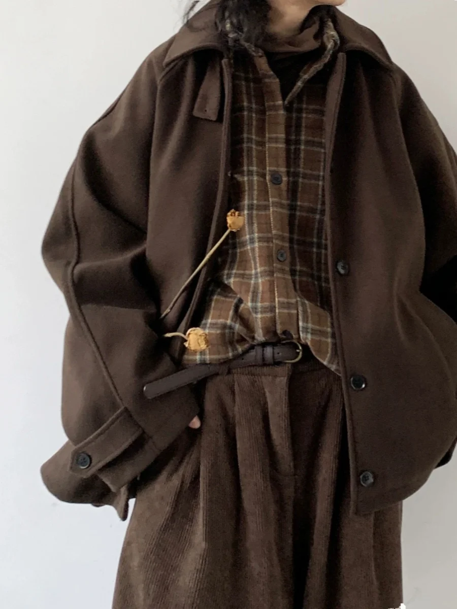 

ex Свободный крой, трикотажное пальто с вставкой на плечах, весенне-осеннее мужское пальто на одной пуговице в стиле ретро, длинное платье из полиэстера