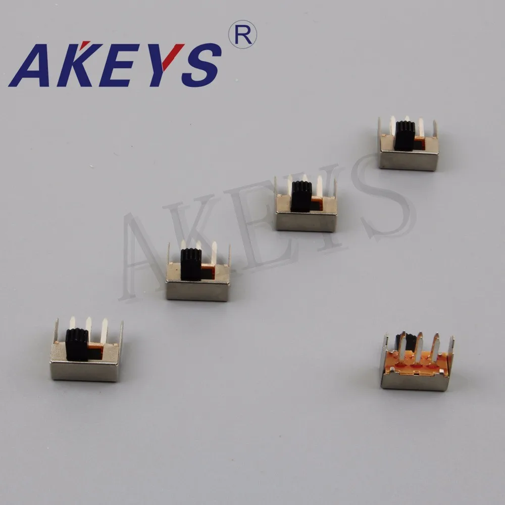 10PCS SK-22F07 2P2T Double pole double throw handle heights 7.0mm slide switch side insert 6 pin with 2 fixed pin