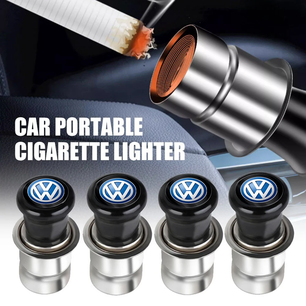 Car Cigarette Lighter 12V ABS Stainless Material For Volkswagen Golf 4 5 6 7 Passat Touran Beetle Jetta Santana B5 Accessories