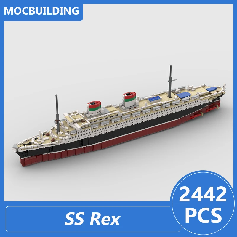 SS Rex Ocean Line 1:400 Scale Model Moc Building Blocks Diy Assemble Bricks Educational Collect Toys Xmas Display Gifts 2442PCS