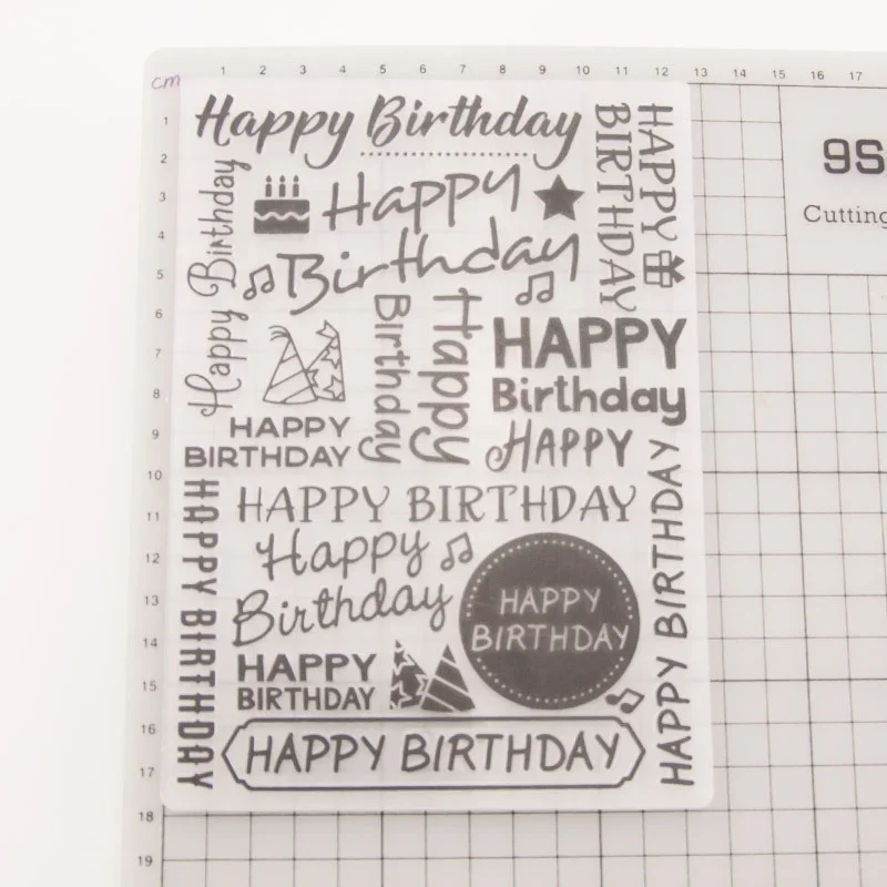 3D Embossed Folder for DIY Relief Craft Making Happy Birthday Pattern Background Greeting Card Scrapbooking No Stamp