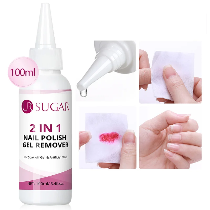 

UR SUGAR 2 в 1, средство для снятия геля с ногтей, полуперманентный УФ-гель-лак, чистая жидкость, очиститель лака, клей, инструмент для дизайна ногтей