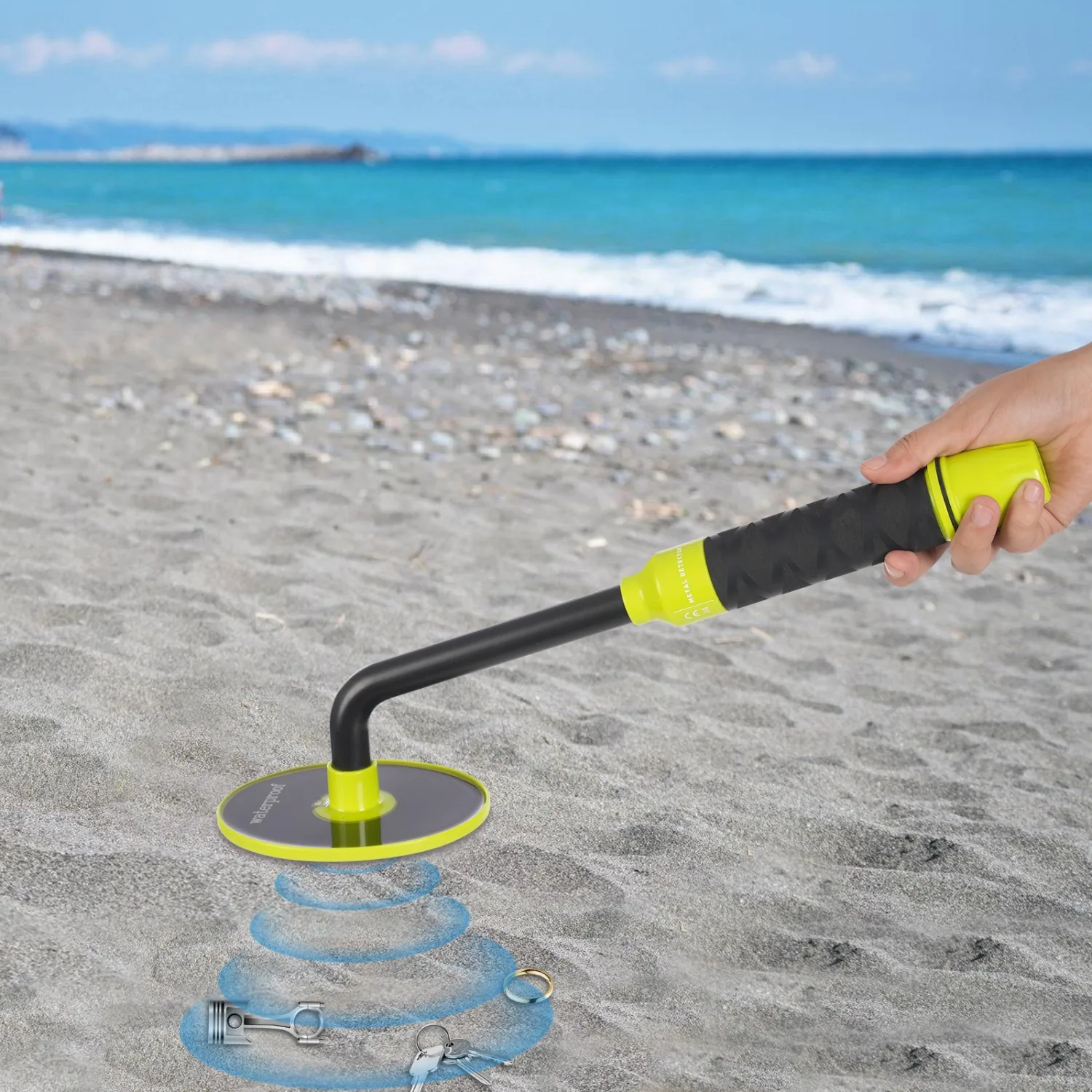 Waterproof Underwater Metal Detector with LED Alert