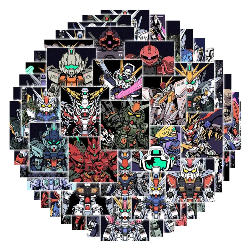 10/30/63pcs Anime GUNDAM Stickers for Kids Cartoon Graffiti Decals Toys Phone Case Skateboard Notebook Cool Sticker Decorations