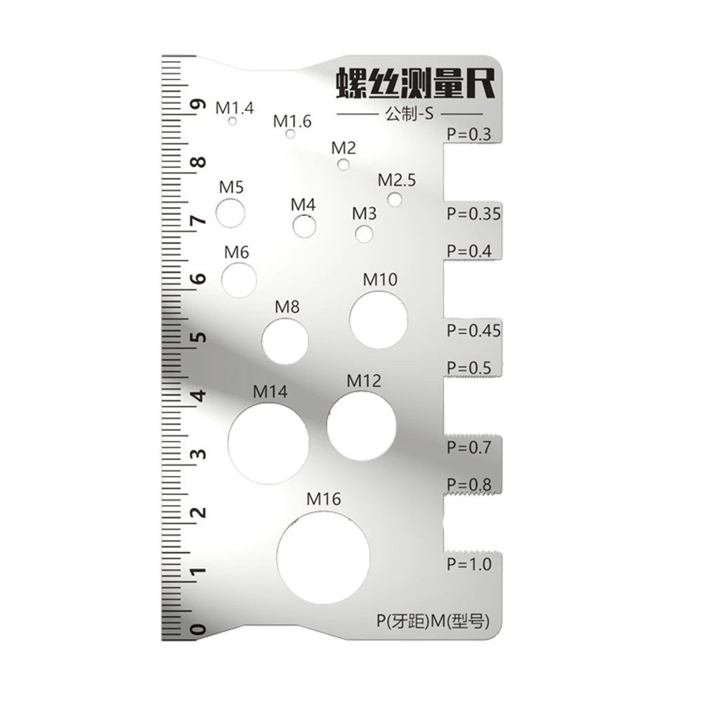 1pc Gewinde-Checker Schraube Messung Lineal Gauge Werkzeug Für Bit Bolzen Mutter Schraube Handwerk Industrie Heimgebrauch Erhöhte griff Aluminium Lineal