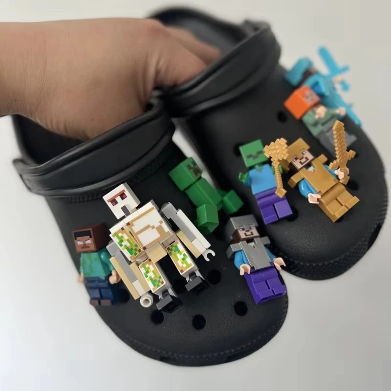 

New Funny JIBBITZ Building Block My World Shoes Charms For Clogs Diy Shoe Accessories For Sandals Decorate Party Gifts