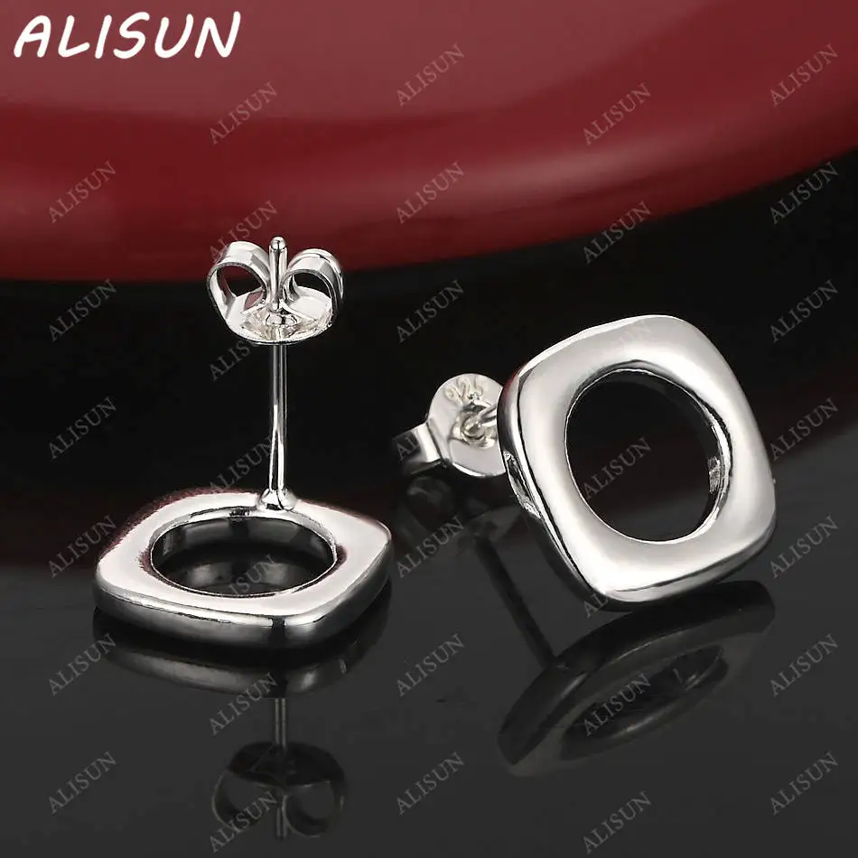 

ALISUN 925 Sterling Silver Square Earrings Stud Earrings For Women Charm Trend Birthday Gifts Fashion Party Fine Jewelry