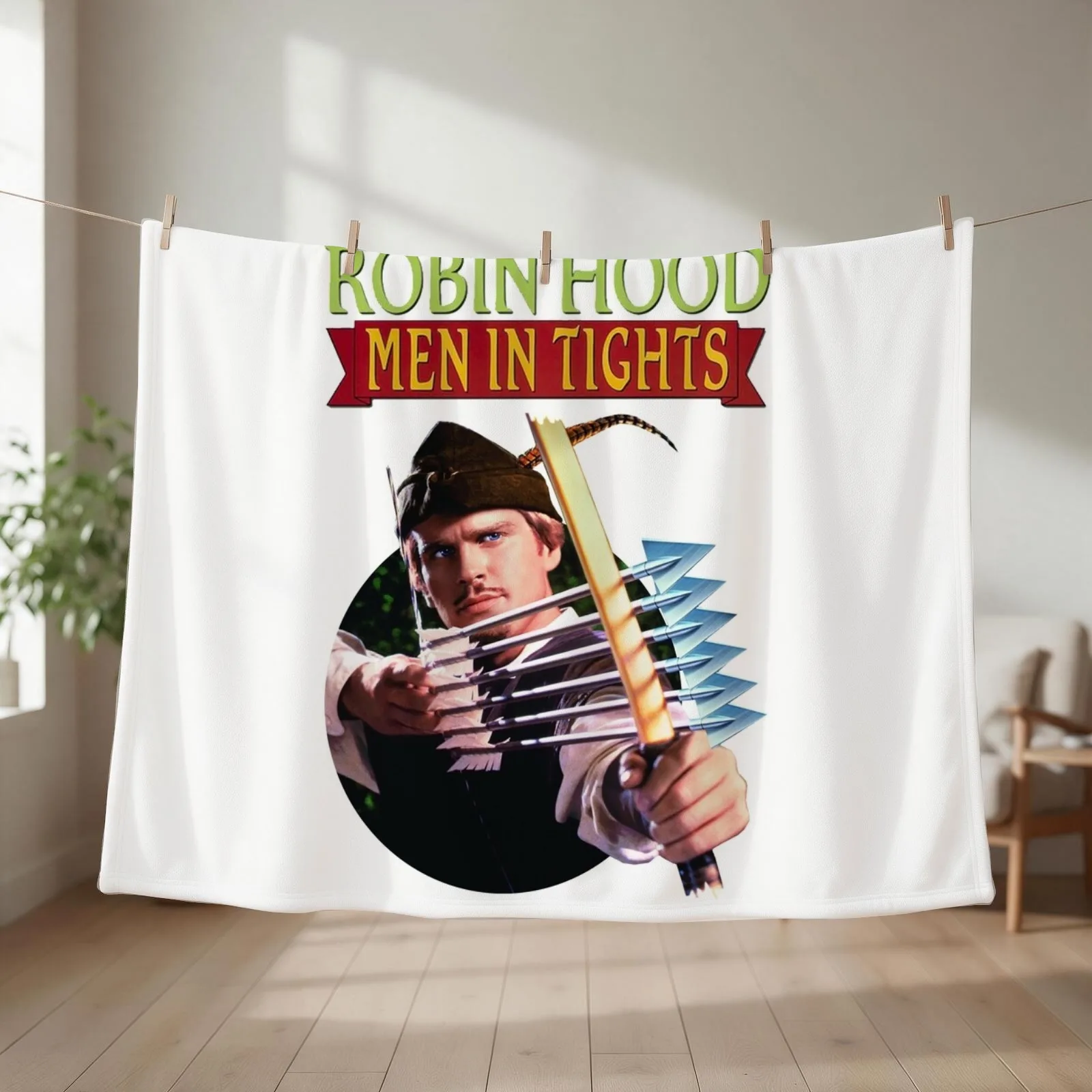 Robin Hood, Men in tights Throw Blanket couch cozy soft plush fuzzy picnic outdoor blanket