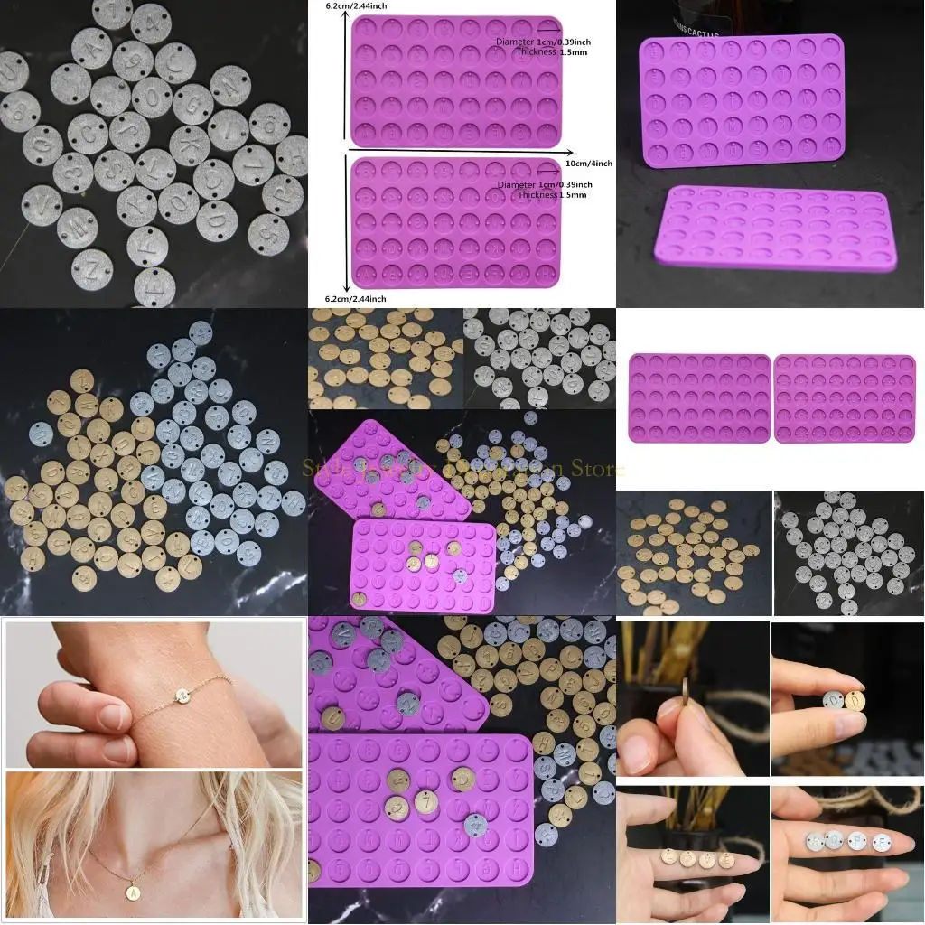 

D46E круглые диски подвесной ожерелье Плесень с отверстием для ключей силиконовой формы