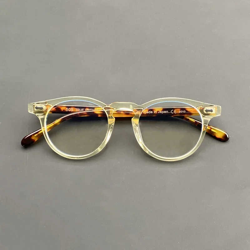 Glasses Vintage 505 Round Frame Men\'S And Women\'S Japanese Handmade Acetate Optical Glasses Frame Vintage Glasses