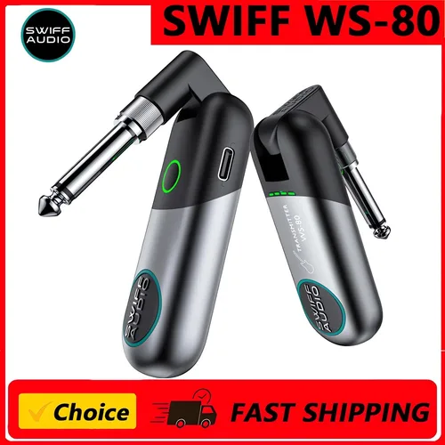 SWIFF WS-80 sistema de guitarra inalámbrico Digital transmisor receptor inalámbrico de guitarra baja latencia para bajo de guitarra eléctrica