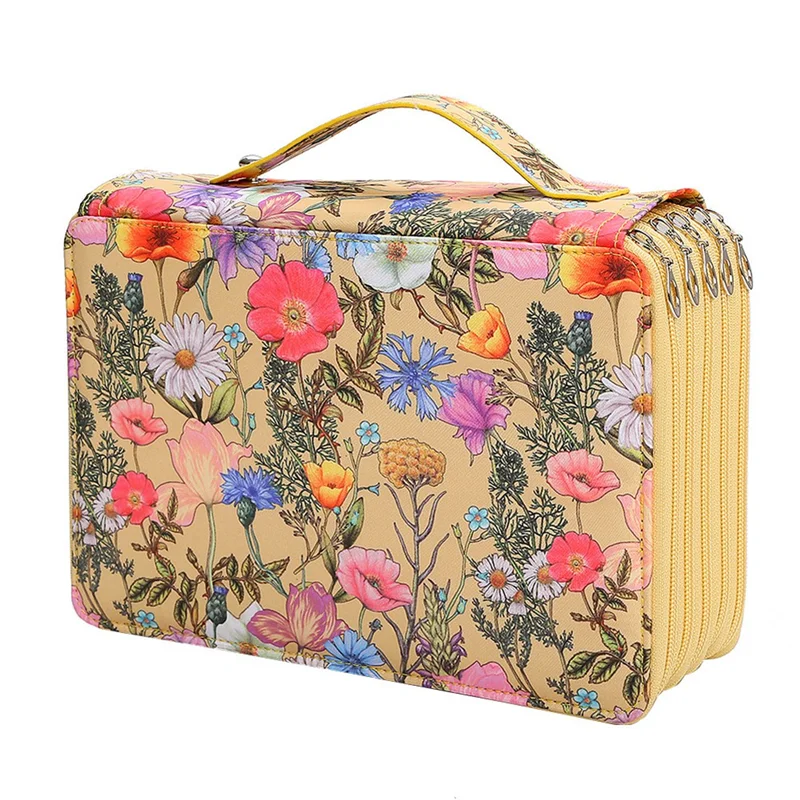 

JIULIN 250 Slots Colored Pencil Case Organizer With 5 Layer Zipper-Large Capacity Pens Storage Holder Bag For Student Artist