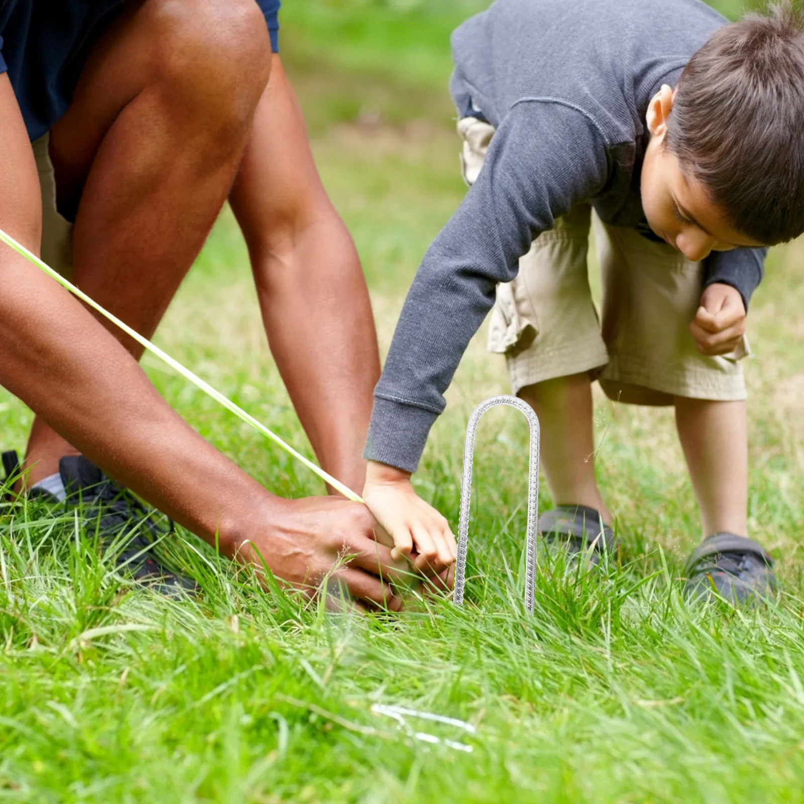 

4Pcs U-Shaped Garden Stakes Ground Anchors for Tent Lawn Fabric Secure Fixing Trampoline Anchor Kit Ground Anchors for Swing Set