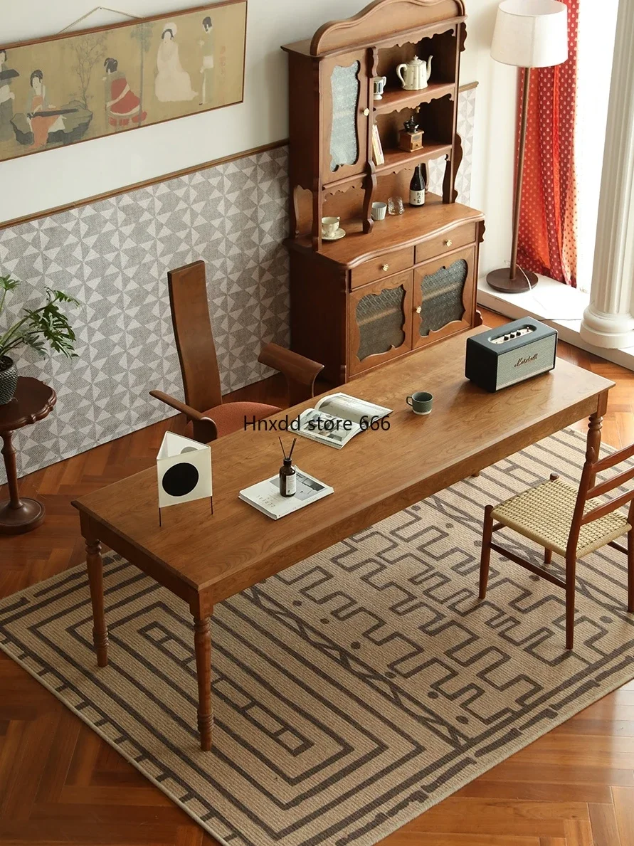 Solid wood desk Guest dining room Long table Computer office Home table Cherry wood