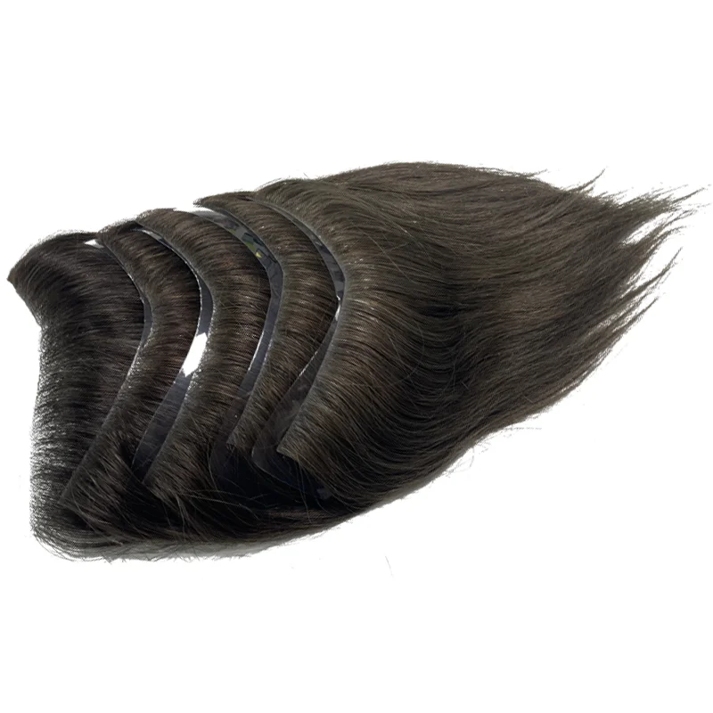 V-Loop Testa Fina Pele PU Toupee Peruca, Perucas de Cabelo Humano, Peruca Frontal Colorida, Prótese Capilar Masculina, Fina, PU, 2.5X16cm