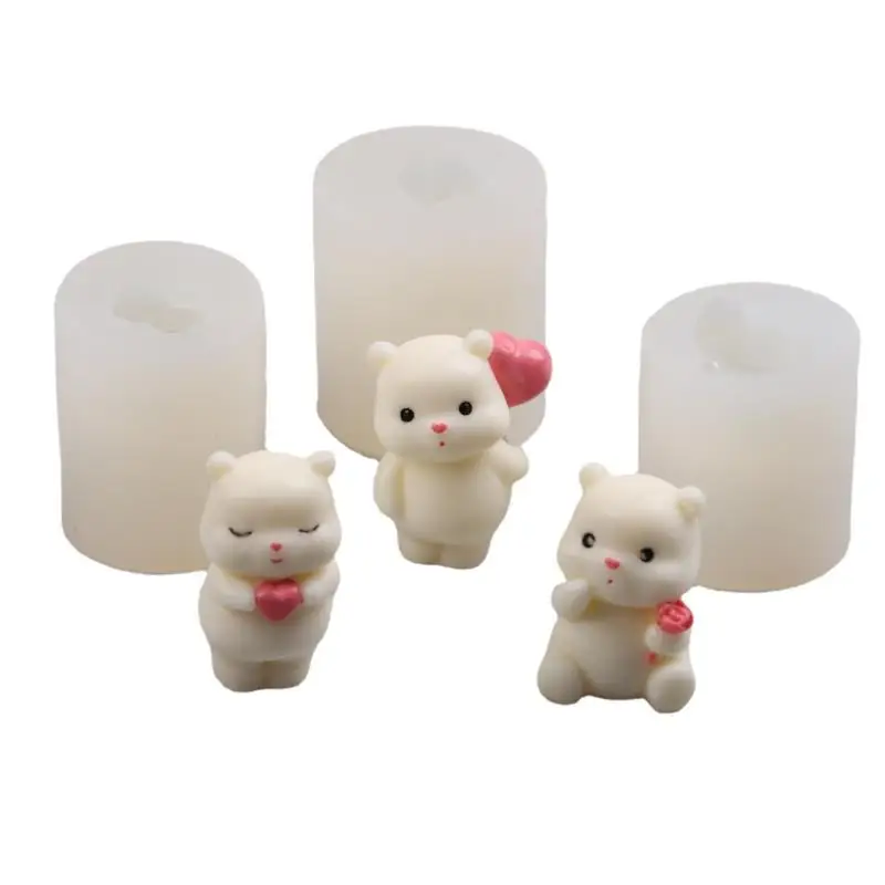 Stampo in silicone con orsetto carino: mini orsetto per realizzare candele, candele fai da te, decorazioni per torte, aromaterapia, gesso e sapone