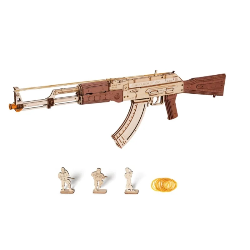 Robotime rokr rifle automático AK-47 arma blocos modelo buliding kit brinquedos presente para crianças meninos presente de aniversário-lq901